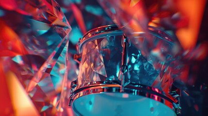 A visual symphony of sound this footage translates the beats and cadences of drums into a hypnotizing display of abstract geometric forms - obrazy, fototapety, plakaty