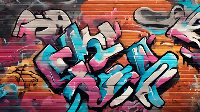Fototapeta Street Graffiti Background, Street Graffiti Wallpaper, Graffiti Pattern, Graffiti Wall background, Graffiti Street Art, A colorful graffiti wall with the word " scribble " written on it