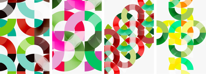 Set of circle lines poster backgrounds. Vector illustration For Wallpaper, Banner, Background, Card, Book Illustration, landing page