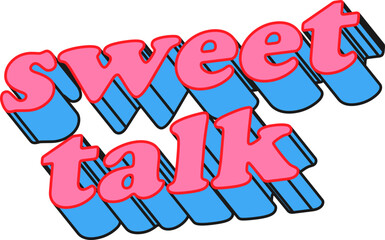 Sweet Talk 3D Pink And Blue Vector Text Typography
