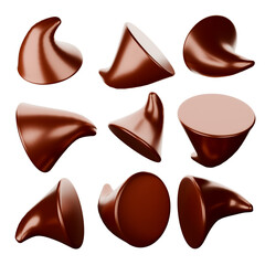 chocolate chip 3D rendering.