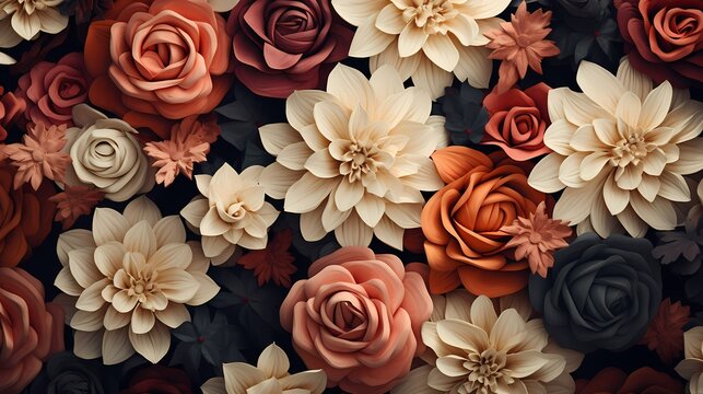 Fototapeta romantic flower texture background illustration, for card, invitation and wallpaper