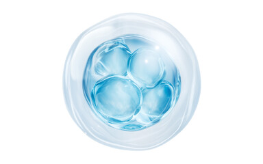 Transparent blue liquid bubble, 3d rendering.
