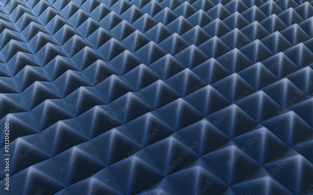 Poster triangle shape sound-absorbing cotton background, 3d rendering.