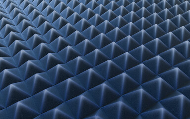 Triangle shape sound-absorbing cotton background, 3d rendering.