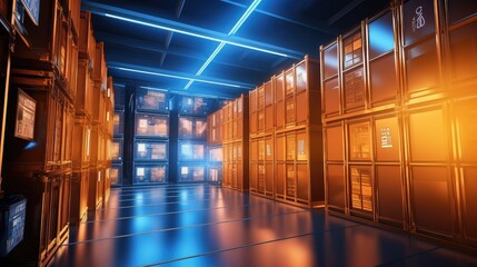 Modern accounting and warehousing of containers in large storage areas.