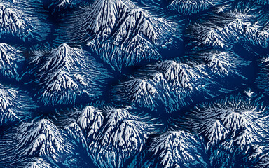 Snow mountains landform background, 3d rendering.