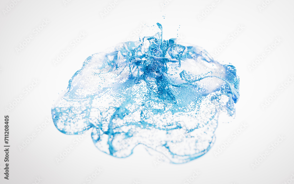 Poster abstract flowing wave particles background, 3d rendering.
