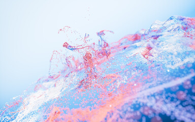 Abstract flowing wave particles background, 3d rendering.