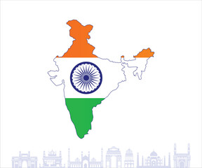 India vector illustration in india flag color.