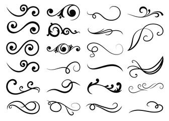 Retro Swirl Element, Swirl ornament stroke, Calligraphy swirls, Swashes swoops and swishes calligraphy