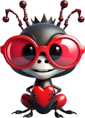 ant with heart and sunglass 