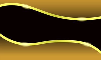 Black luxury background with golden line elements and light ray effect decoration