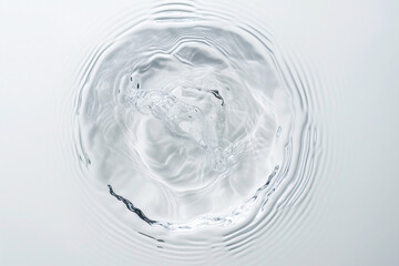 Water Surface Ripple Texture on Transparent Clear White Background, Water Splash Texture for Cosmetic Moisturizer Banner with Organic, Minimal Style and Copy Space