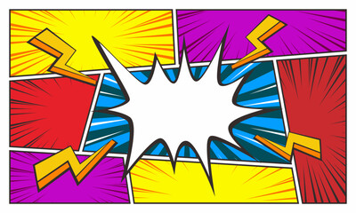 Obraz premium Colorful comic cartoon scene abstract art background