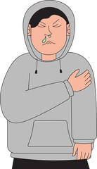 Common Cold Cartoon Character