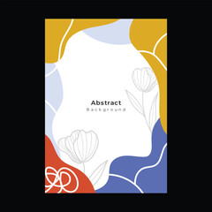 Abstract shapes cover brochure flyer template portrait background