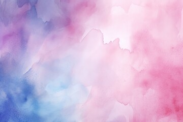 Watercolor background of light pink purple shades and blue