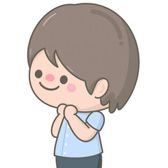 Cute pastel praying boy