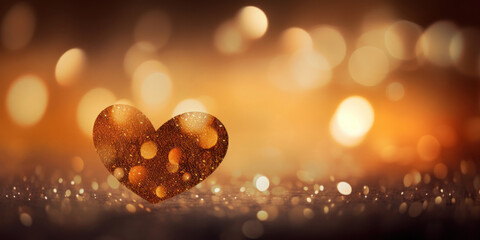 Bokeh heart background. Valentine's day concept.