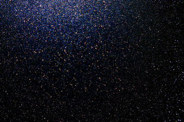 dark blue white black glitter texture abstract banner background with space. Twinkling glow stars...