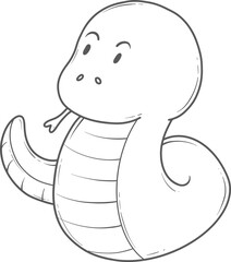 cute snake chinesse new year outline