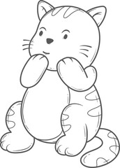 cute cat chinesse new year outline