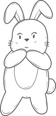 cute rabbit chinesse new year outline