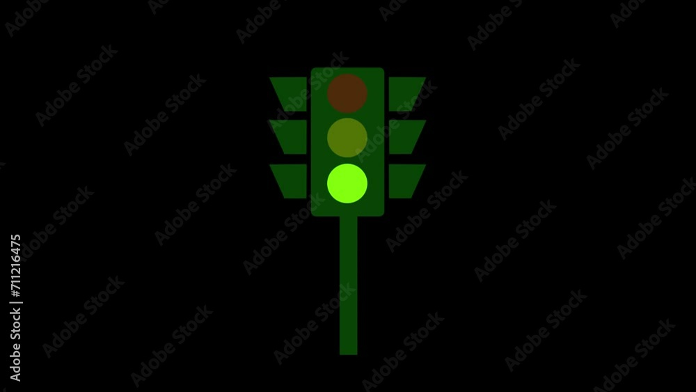 Poster abstract traffic light lights red yellow green animation traffic light. traffic light animation. 4k 