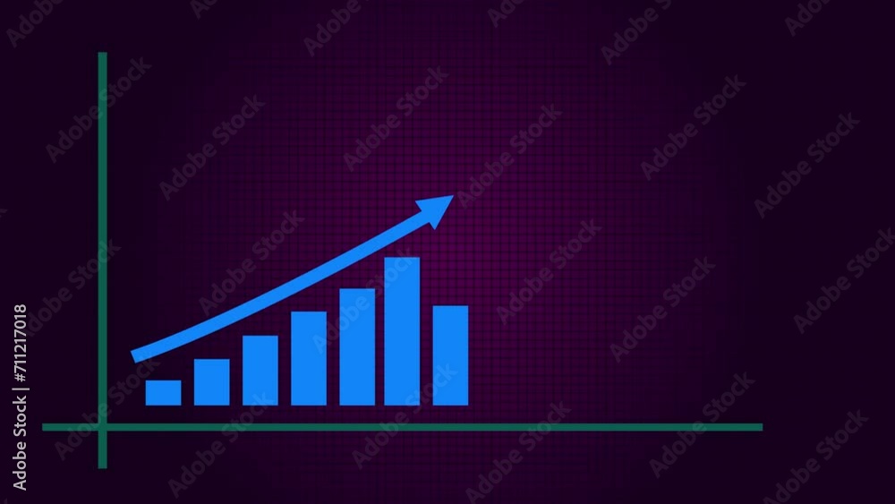 Aufkleber business growth and business success globing graph presentation. abstract business growth graph anim