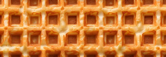 Close up Realistic waffle background. wallpaper, presentation, banner, product, advertising. 