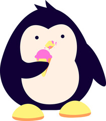 Penguin Eating Ice Cream