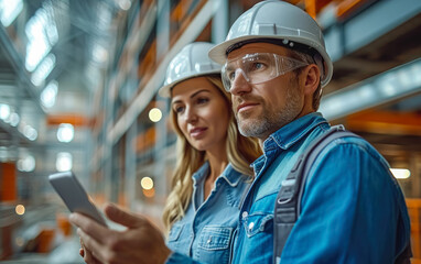 Engineer using tablet and talking on construction site of real estate project