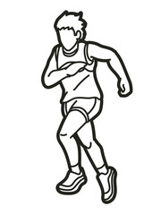 A Boy Start Running Action Jogging A Child Movement Cartoon Sport Graphic Vector