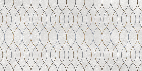 Fototapeta premium Blue and Brown waves pattern seamless ceramic tiles design, Creative wavy texture pattern, Use for interiors and flooring concept, Grey background with embossed veins