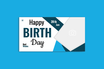 birthday social media banner design birthday template
