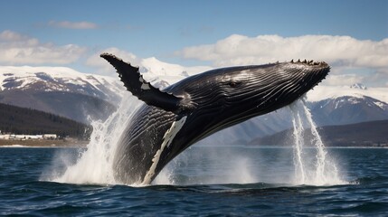 Obraz premium Breaching whale 