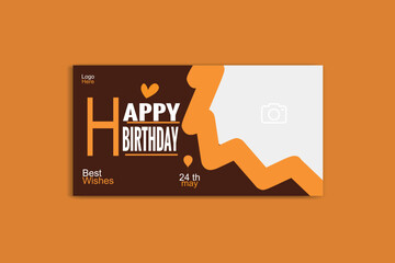 birthday social media banner design birthday template