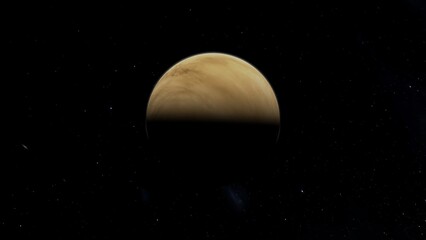 3D illustration of Beautiful Planet Venus Floating In Space