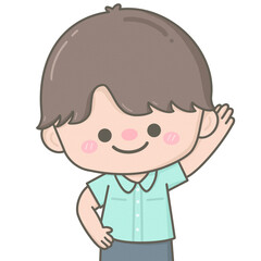 Cute pastel business man saying hi hello