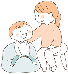 向かい合う姉弟