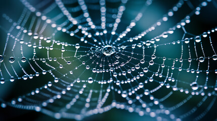 Web with Water Drop