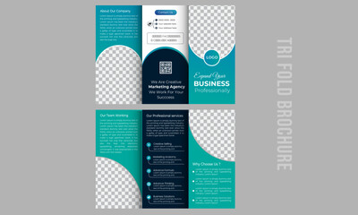 Modern and clean  business trifold brochure template layout design