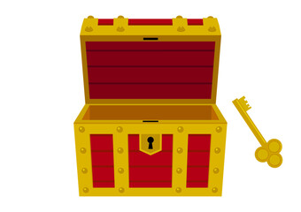 宝の鍵で宝箱を開ける