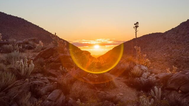 Anza Borrego, Desert, State Park, Sunrise, 4K, Timelapse, Lens Flare