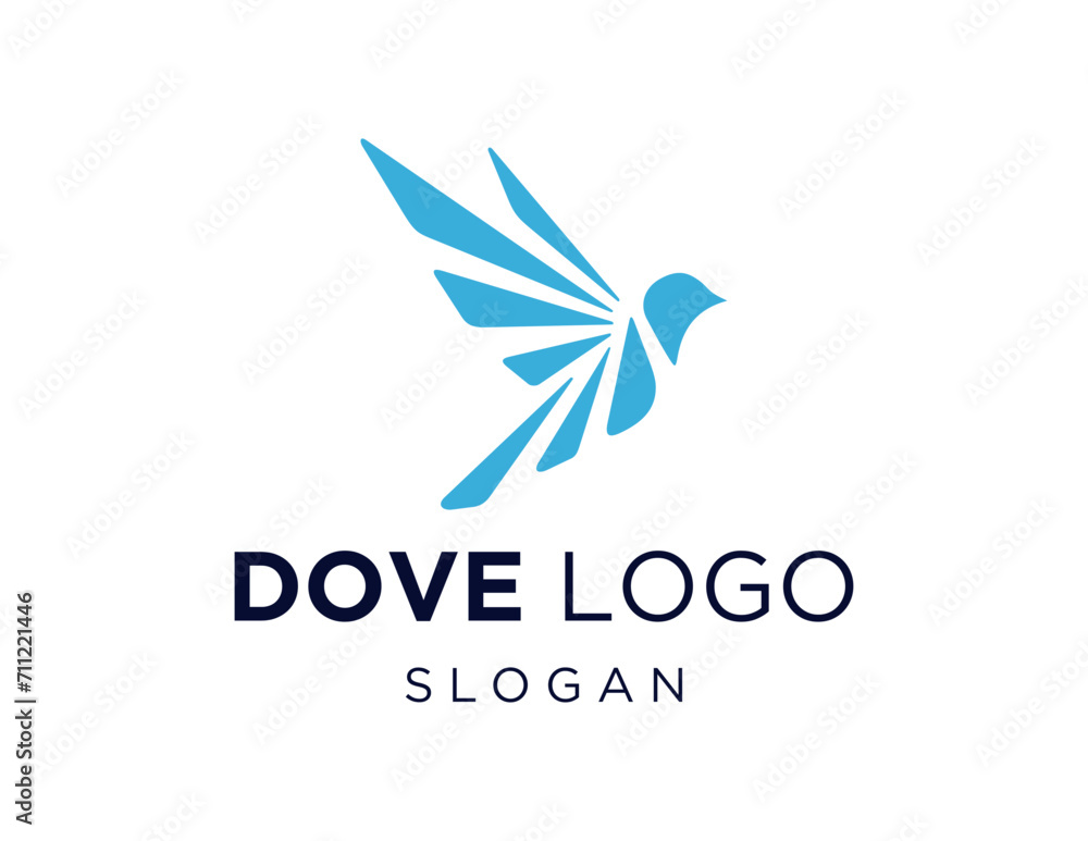 Poster the logo design is about dove and was created using the corel draw 2018 application with a white bac