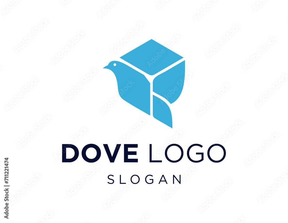Poster the logo design is about dove and was created using the corel draw 2018 application with a white bac