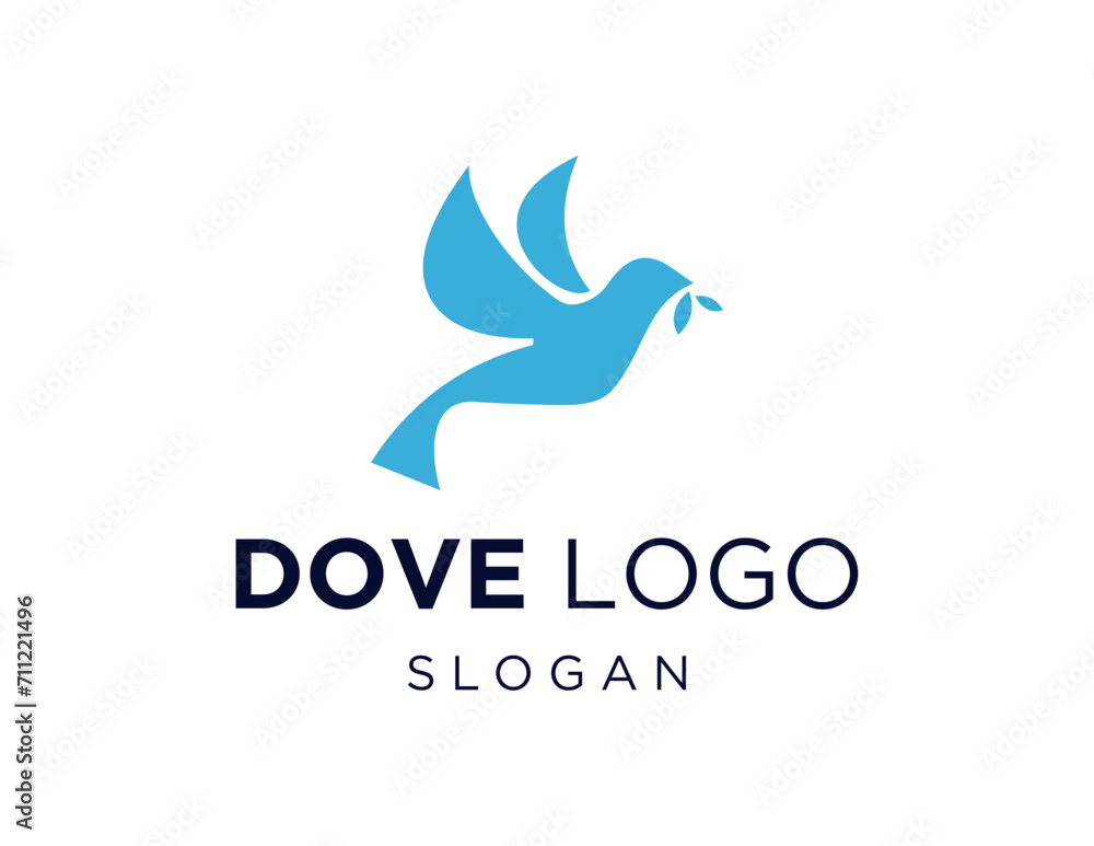 Poster the logo design is about dove and was created using the corel draw 2018 application with a white bac