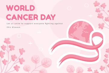 world cancer day template and brochure vector illustration design