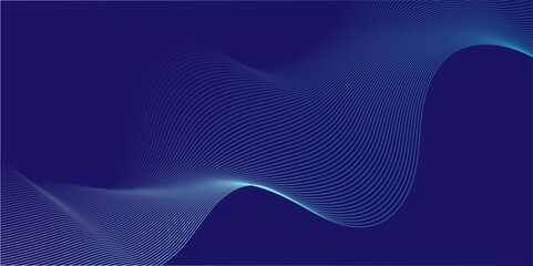 Abstract blend blue wave line science and technology futuristic blue waves curve lines banner background design. Vector illustration. Modern music, template abstract design flowing wave wallpaper.